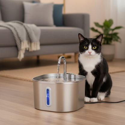 PuraFlow - Stainless Steel Cat Water Fountain